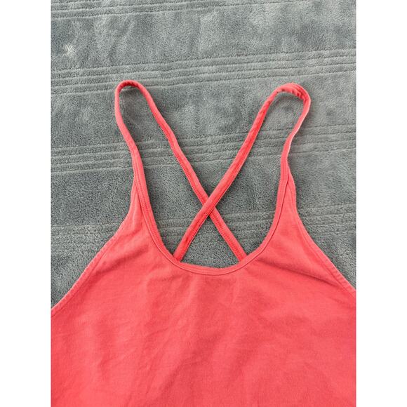 American Eagle Coral Pink Cotton Adjustable Straps Cami Crop Top Women's Small - Picture 6 of 10
